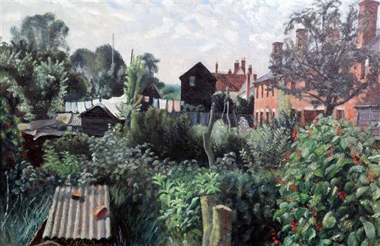 § John Aldridge (1905-1983) The Gardens of Rutland Place, 20 x 30in.